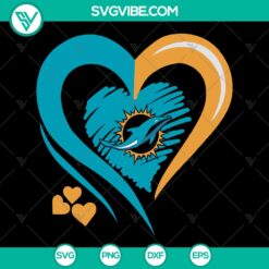 Miami Dolphins Heart Logo SVG | NFL Football Teams | Super Bowl SVG