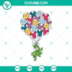 Disney Pascal character holding Mickey Balloon design in SVG, DXF, EPS, and PNG formats for crafting projects.