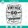 60th Birthday SVG vintage design with instant download option, perfect for crafting projects.