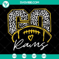 Sport Rams Football Mama Leopard Love SVG design, perfect for sports moms. Instant Download file for crafting projects.