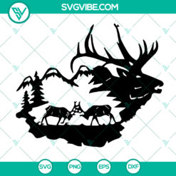 Elk Buck Deer Clipart SVG Cut File - Silhouette Digital Files