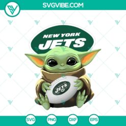 Baby Yoda New York Jets Football T-Shirt PNG Design - NFL Logo - Instant Download
