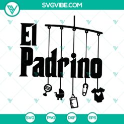 El Padrino SVG cut file clipart for Cricut and Silhouette, featuring a stylish design perfect for crafts and projects.