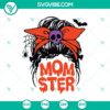 Momster messy bun SVG with Halloween theme for mom, spooky design for Halloween crafting projects.