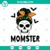 Momster Skull SVG design with Skull Momlife and Halloween elements. Perfect for spooky holiday crafts.