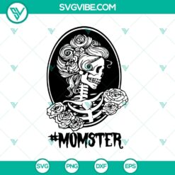 Floral skull SVG design featuring a mom skull - perfect for crafting and creating spooky yet beautiful projects.