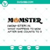 Spooky Momster SVG design for Halloween on October 31st. Great for crafting and decor projects.