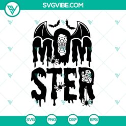 Creepy Momster and Vampire Halloween SVG design for digital crafting projects.