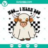 Halloween SVG cut files with cow print and "Boo" text for Cricut & Silhouette, spooky and fun design for crafting.