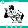 Mookie Betts 50 SVG PNG featuring Los Angeles Dodgers Players in a vibrant and detailed design. Great for baseball fans and sports enthusiasts.