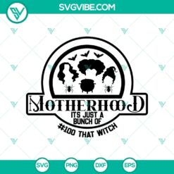 Motherhood It's Just a Bunch of Hocus Pocus SVG, Halloween Scary design, perfect for Halloween crafting projects.