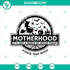 Motherhood Witch SVG design for Halloween featuring a scary witch silhouette. Perfect for spooky seasonal crafts.