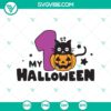 Black cat themed My 1st Halloween SVG design ideal for celebrating baby's first Halloween with spooky and cute vibes.