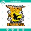 Baseball-themed Halloween SVG with broom and ball, perfect for sport lovers. Scary and horror elements included.