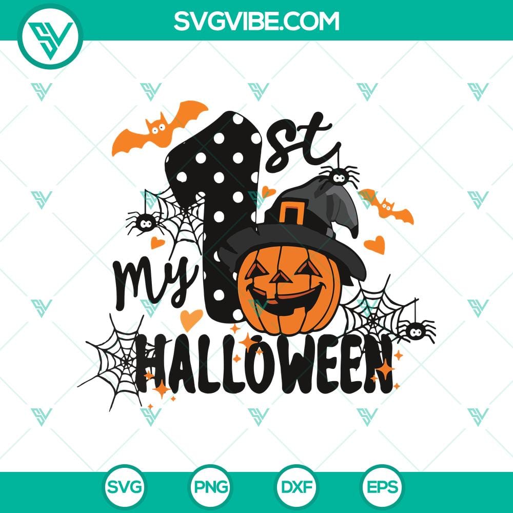 my-first-halloween-svg-pumpkin-halloween-svg-spooky-halloween-svg.jpg Pumpkin, Spooky Halloween SVG design for My First Halloween, ideal for crafts and prints.
