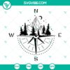 Nature Mountain Compass SVG, Camping SVG, Tree Compass SVG 3