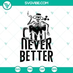 Spooky skeleton beer Halloween SVG design for digital projects.