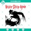 Freddy Krueger SVG design with horror characters, ideal for Halloween crafts and horror movie fans.