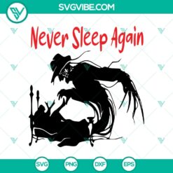 Freddy Krueger SVG design with horror characters, ideal for Halloween crafts and horror movie fans.