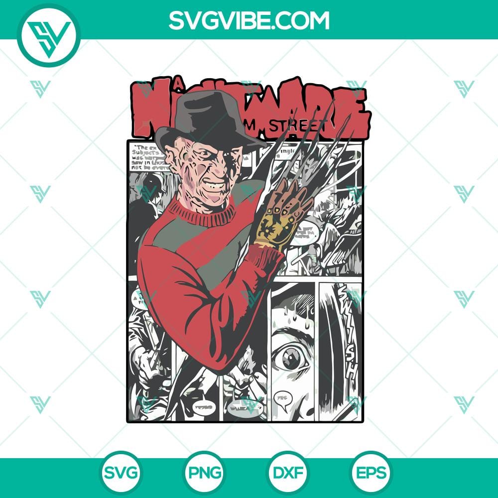 nightmare-on-elm-street-svg-freddy-krueger-svg-horror-movie-svg.jpg Creepy Nightmare On Elm Street SVG featuring Freddy Krueger. Perfect for horror movie fans.