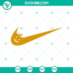 Nike themed Halloween pumpkin SVG design, perfect for spooky season crafts and apparel.