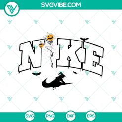 Nike x Skeleton With Pumpkin SVG, Nike Halloween SVG, Nike Logo SVG