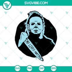 Michael Myers blue silhouette SVG design for Halloween horror fans.