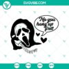 Spooky Halloween SVG design with the text "No You Hang Up First!" perfect for horror-themed crafts and projects.