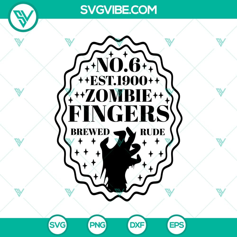 No.6 Est.1900 Zombie Fingers Brewed Rude SVG, Halloween Scary SVG, Halloween SVG Zombie Fingers Brewed Rude SVG, No.6 Est.1900 design for Halloween, featuring scary and spooky elements. Perfect for a Halloween SVG project.