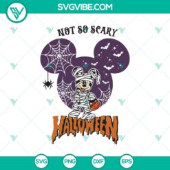 Mickey and Disney Halloween SVG design with Not So Scary Halloween theme, ideal for crafting projects.