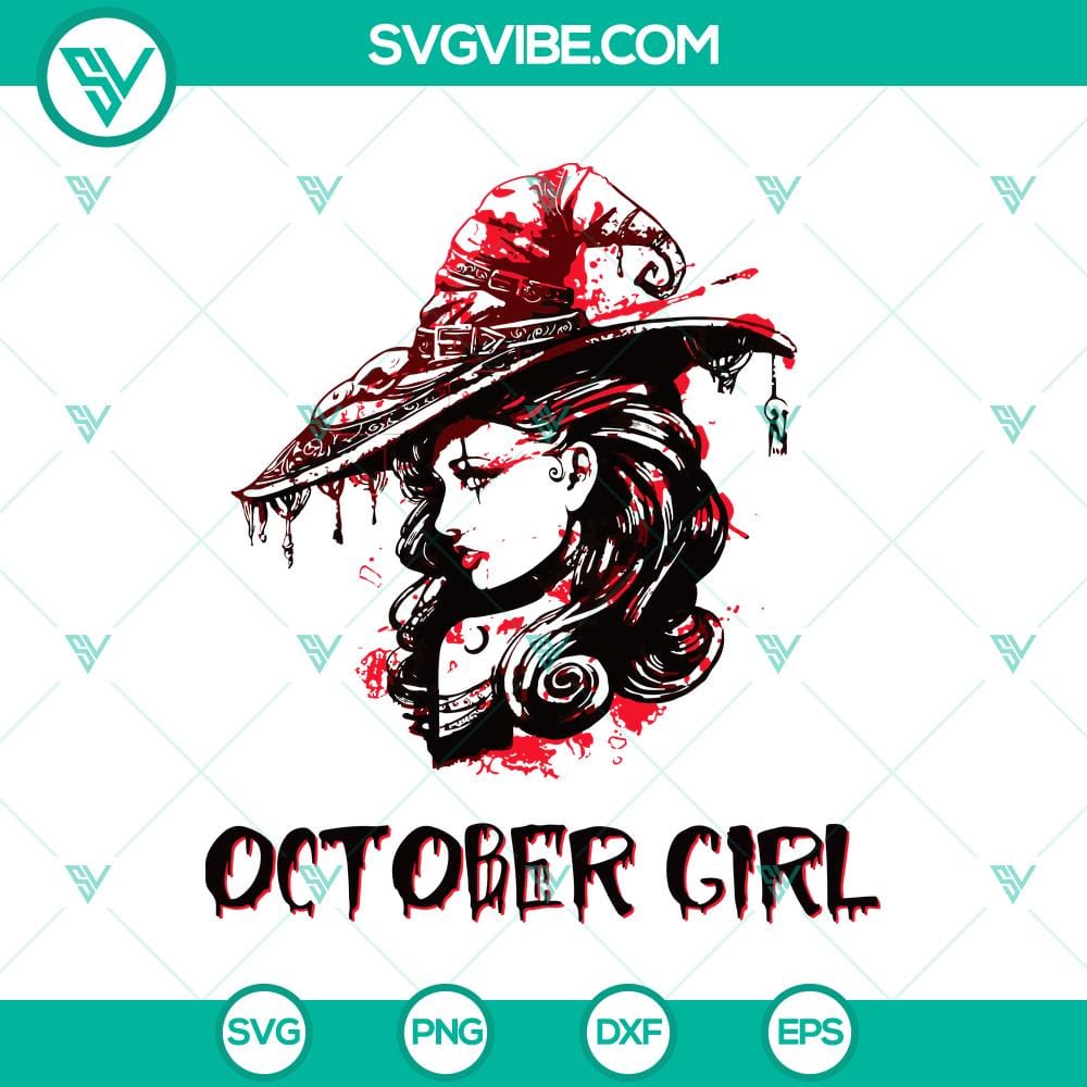october-girl-svg-cancer-girl-svg-halloween-witch-svg.jpg October Girl SVG, Cancer Girl SVG, Halloween Witch design for digital download. Ideal for Halloween crafts and projects.