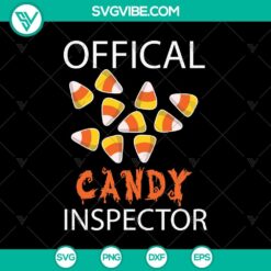 Official Candy Inspector Halloween SVG design, perfect for Oct 31. Scary and festive SVG graphic for Halloween crafts.