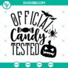 Halloween SVG design with candy test theme, spooky elements, and October 31 motif for digital crafting.