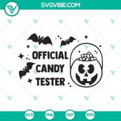 Official Candy Tester Halloween SVG design featuring Boo, Witch elements for crafting and Halloween projects.