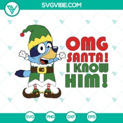 OMG Santa I Know Him SVG design with humorous Elf Movie Christmas Cut Files, perfect for holiday craft projects and attire.
