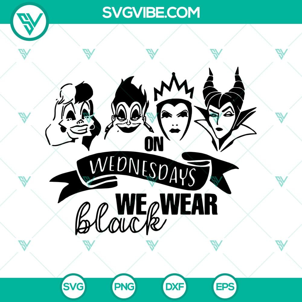 on-wednesdays-we-wear-black-svg-villains-witch-svg-halloween-svg.jpg Dark and witchy Halloween SVG design with "On Wednesdays We Wear Black" and "Villains Witch" quotes. Ideal for spooky crafts.