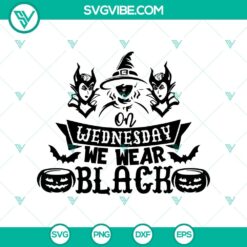 On Wednesdays We Wear Black SVG and Wicked Queen SVG - Halloween-themed digital design for crafts and apparel.