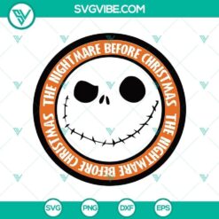 Orange Nightmare Before Christmas SVG logo with spooky Halloween vibes for crafts and designs.
