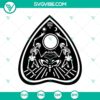 Mysterious Ouija Planchette and Spirit Board SVG design for digital use, perfect for occult or spooky themed projects.