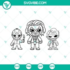 Outline Horror SVG, Jason Michael And Joker SVG, Halloween SVG