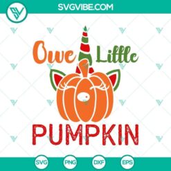 Owe Little Pumpkin SVG design with Halloween and horror elements, showcasing a scary Halloween theme. Great for spooky crafts.
