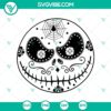 Jack Skellington face SVG with a pattern, Nightmare Before Christmas design, spooky Jack Skull SVG for digital crafting.