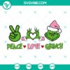 Peace Love Christmas design SVG DXF EPS PNG files for holiday crafting projects.