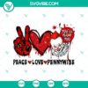 Peace Love Pennywise SVG with Halloween theme, ideal for spooky decor and crafts.