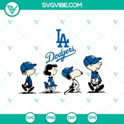 Peanuts Snoopy Los Angeles Dodgers logo SVG and PNG file for crafting projects featuring fan art design.