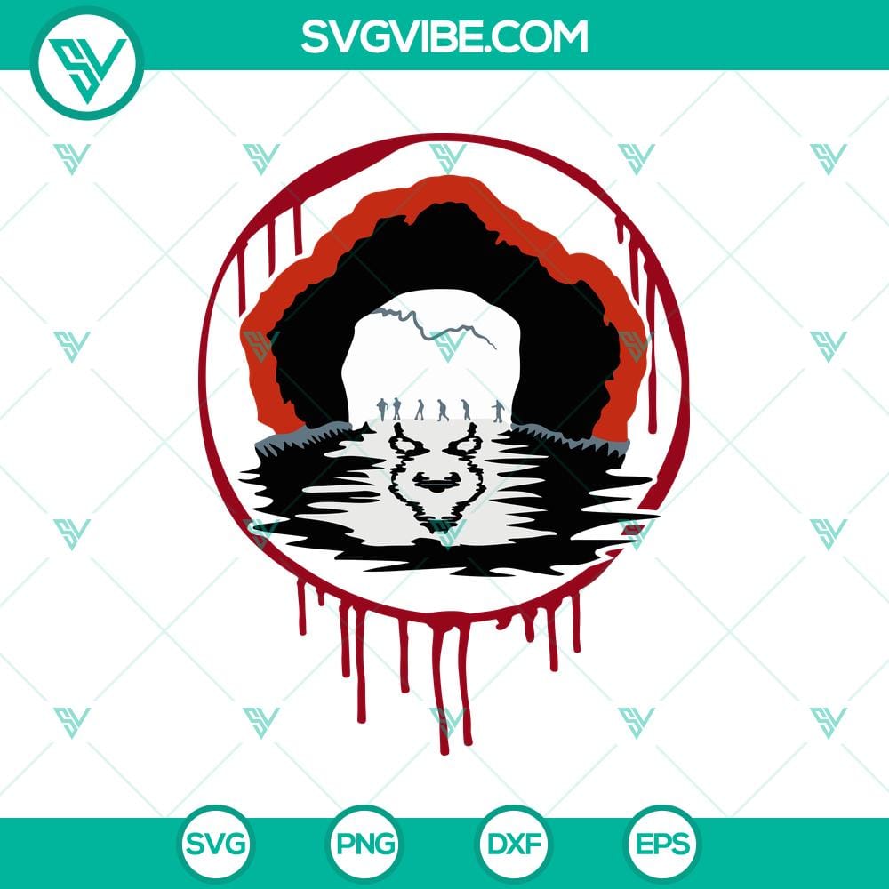 pennywise-face-lake-svg-it-halloween-svg-horror-characters-svg.jpg Pennywise Face Lake SVG design, IT Halloween SVG with Horror Characters for crafting projects.