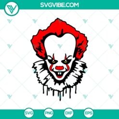 Pennywise Horror Face SVG, Horror Characters SVG, Halloween SVG