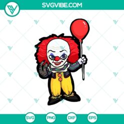 Pennywise Horror SVG featuring Pennywise Chibi and other horror characters for Halloween.