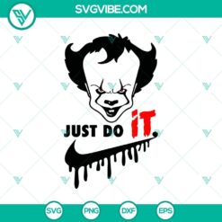 Pennywise Just Do It SVG with Nike Logo, editable digital design for Halloween lovers and Nike fans.