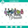 Halloween SVG cut files for Cricut and Silhouette, Pick Your Poison design, downloadable in SVG, DXF, EPS, PNG formats.